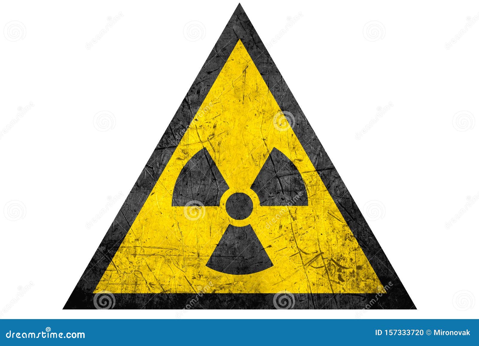 black radioactive sign in yellow riangle
