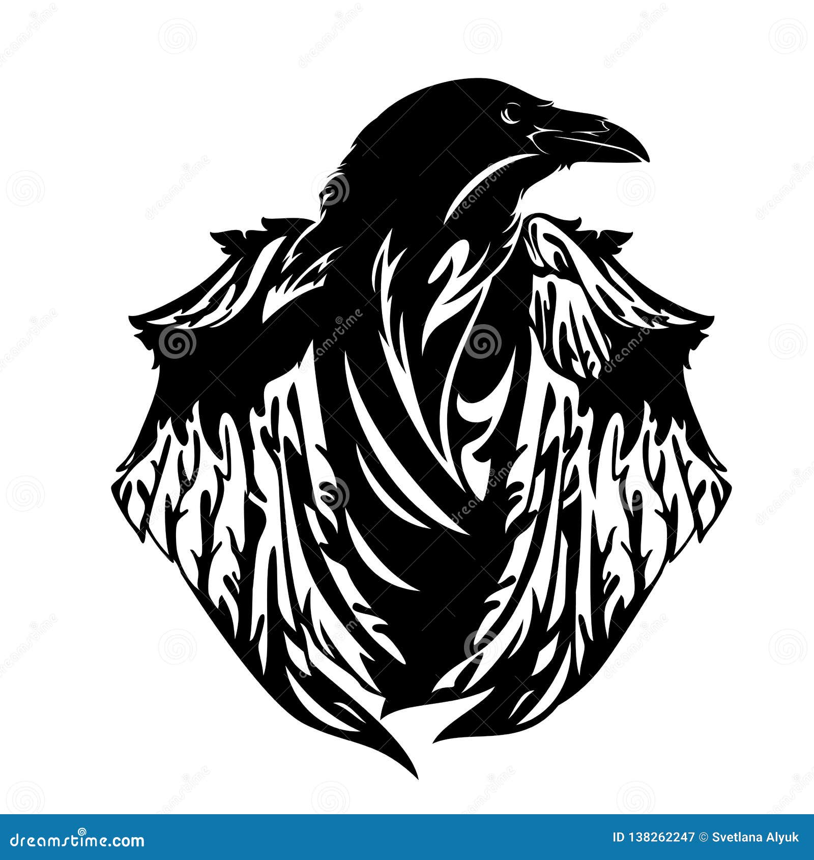 Download Black Raven Bird Vector Mascot Design Stock Vector - Illustration of clip, tattoo: 138262247