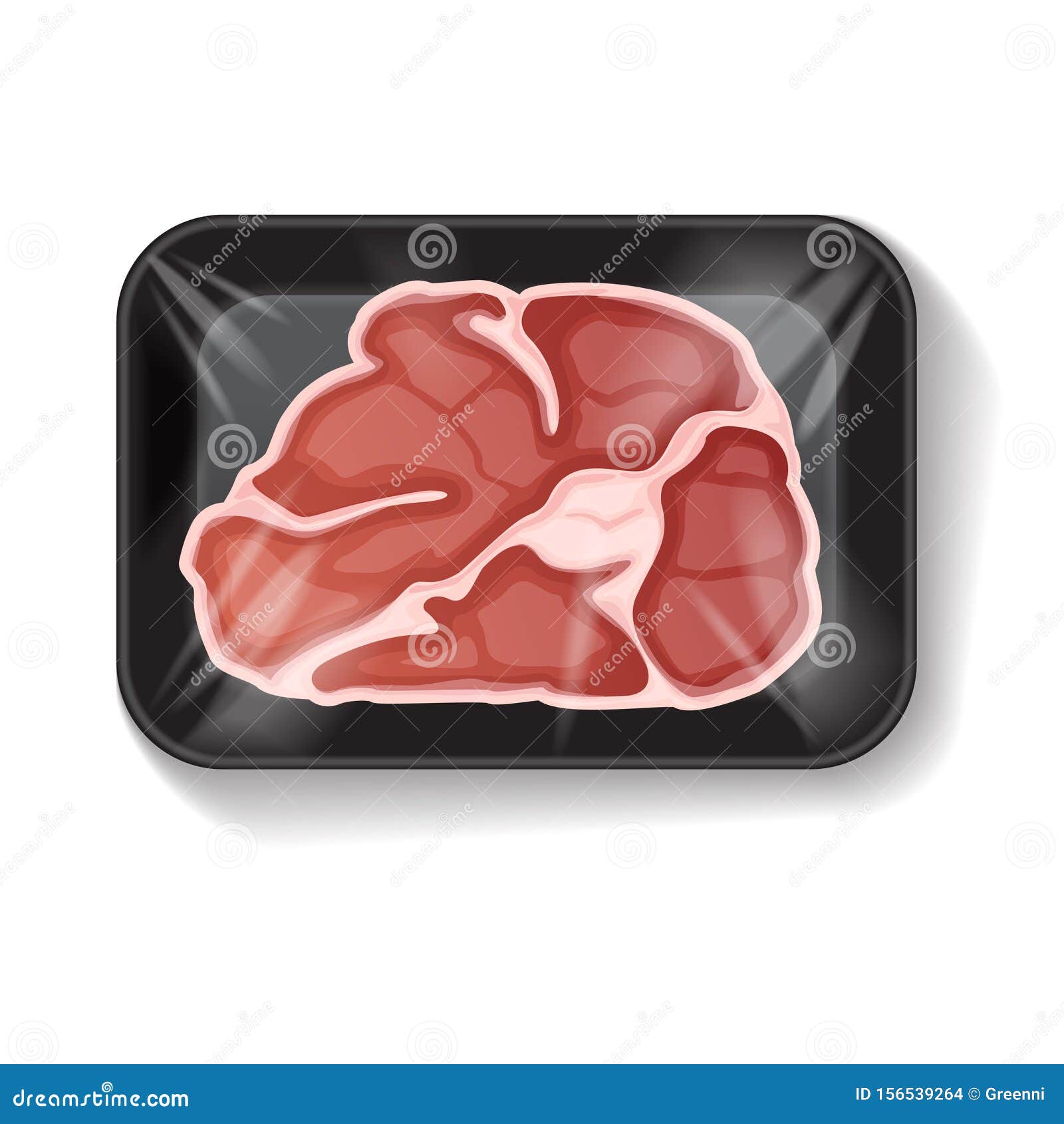 Download Black Rectangle Styrofoam Plastic Food Tray Container With ...