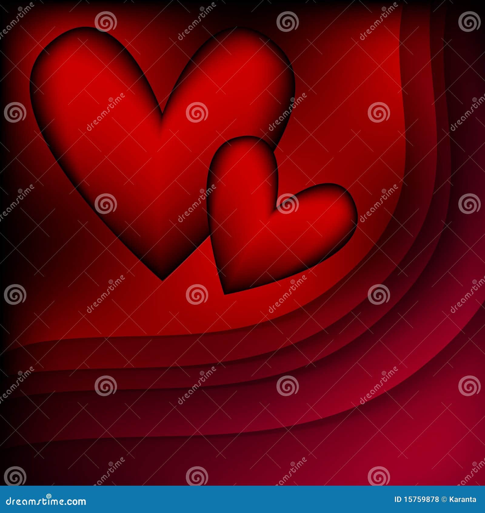 Black and Red Background with Hearts Stock Illustration Illustration
