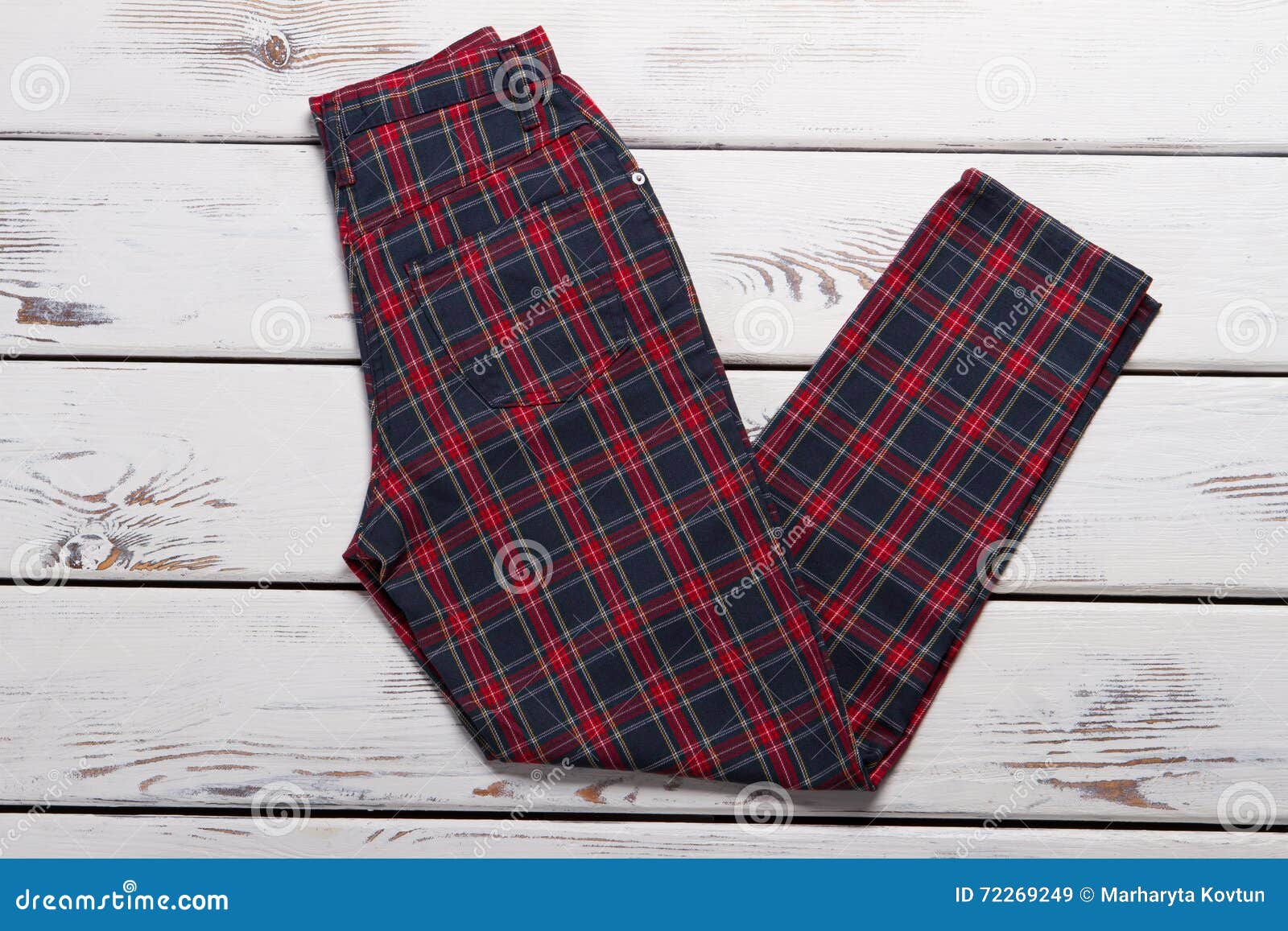 Black And Red Chekered Pants. Stock Image - Image of boutique, fabric ...