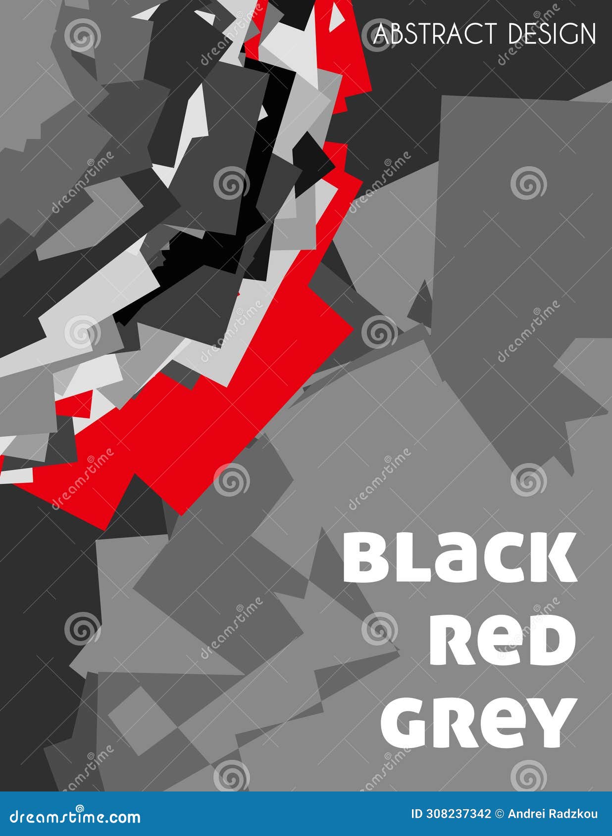 black, red and grey geometric abstraction.  graphics