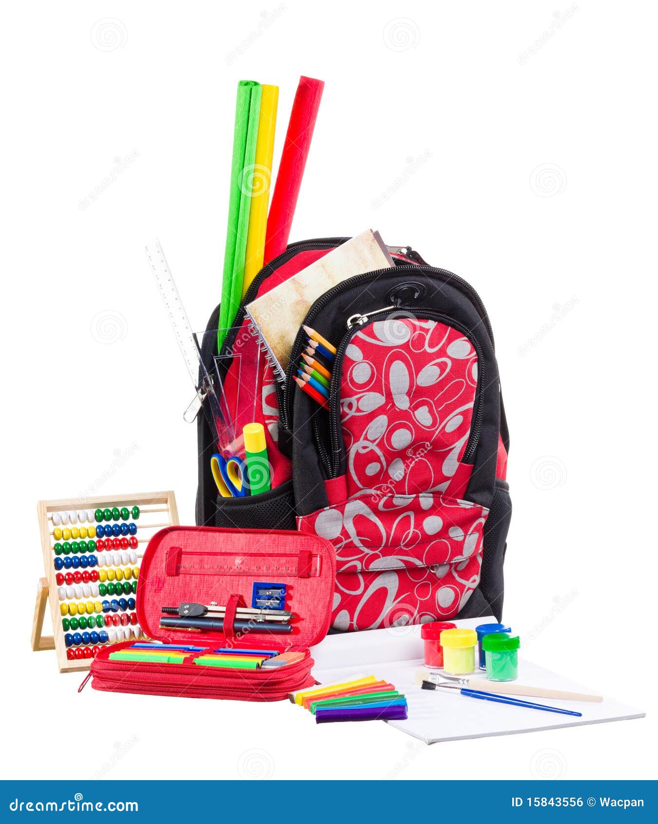 Black Red Packback School Supplies Stock Photos Free & RoyaltyFree