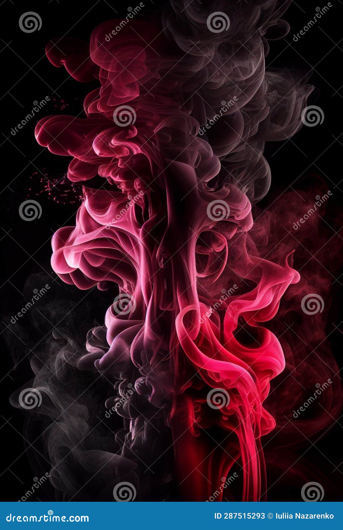 Black and Red Smoke on a Dark Background. AI Generated Stock Image