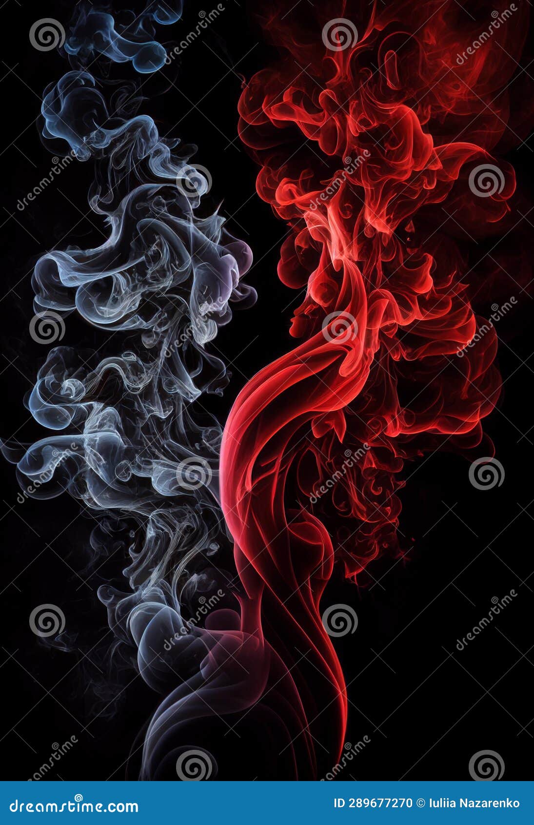 Black and Red Smoke on a Dark Background. AI Generated Stock Photo