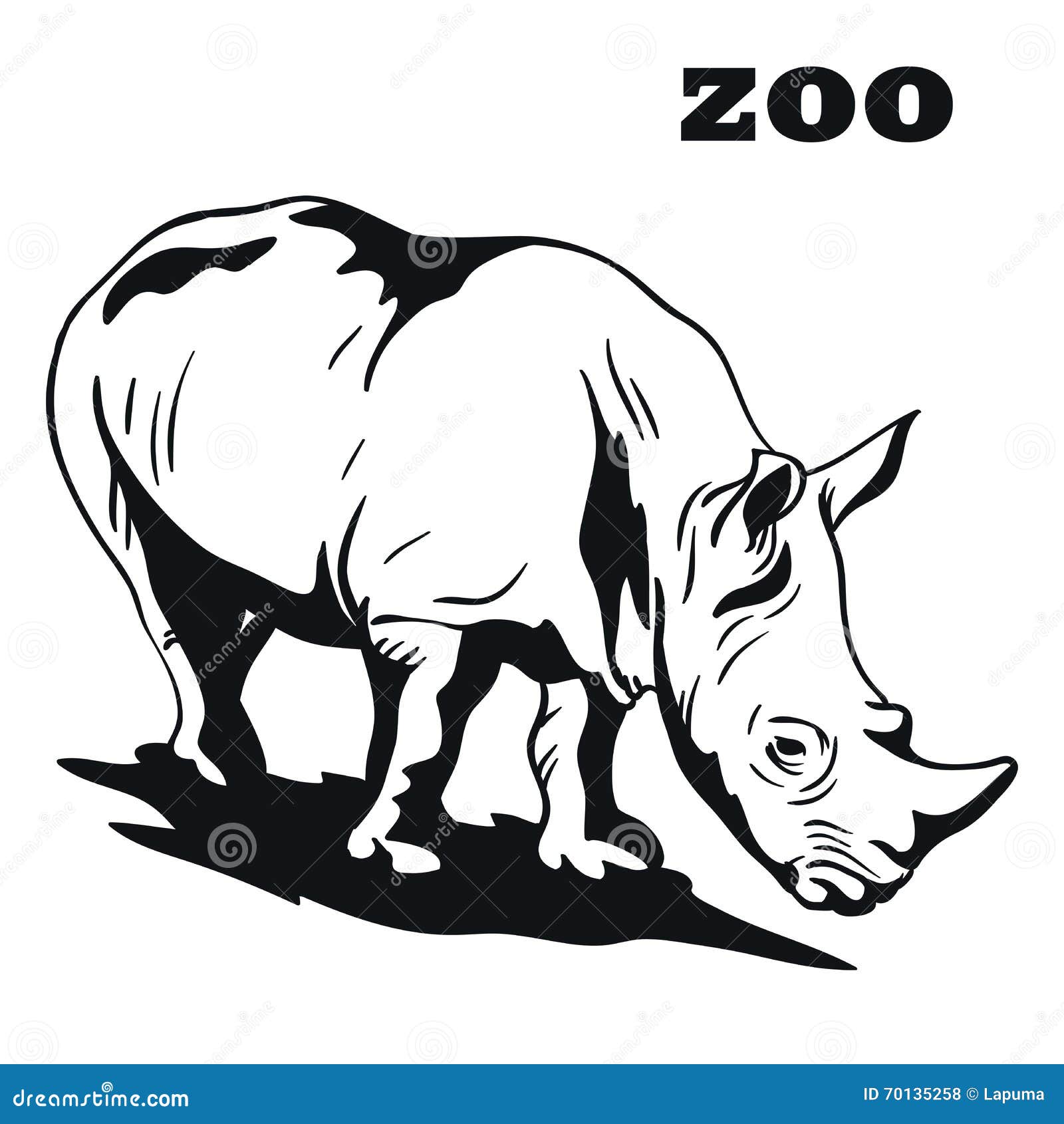 Black rhino mascot stock vector. Illustration of label - 70135258
