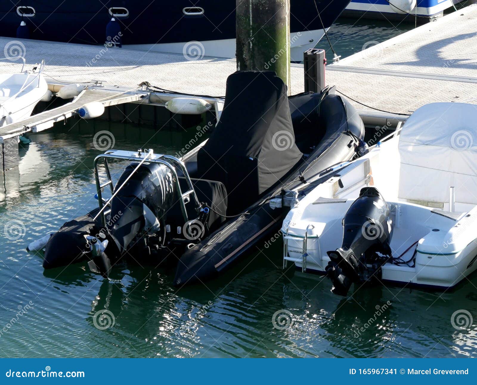 black rigid hull boat