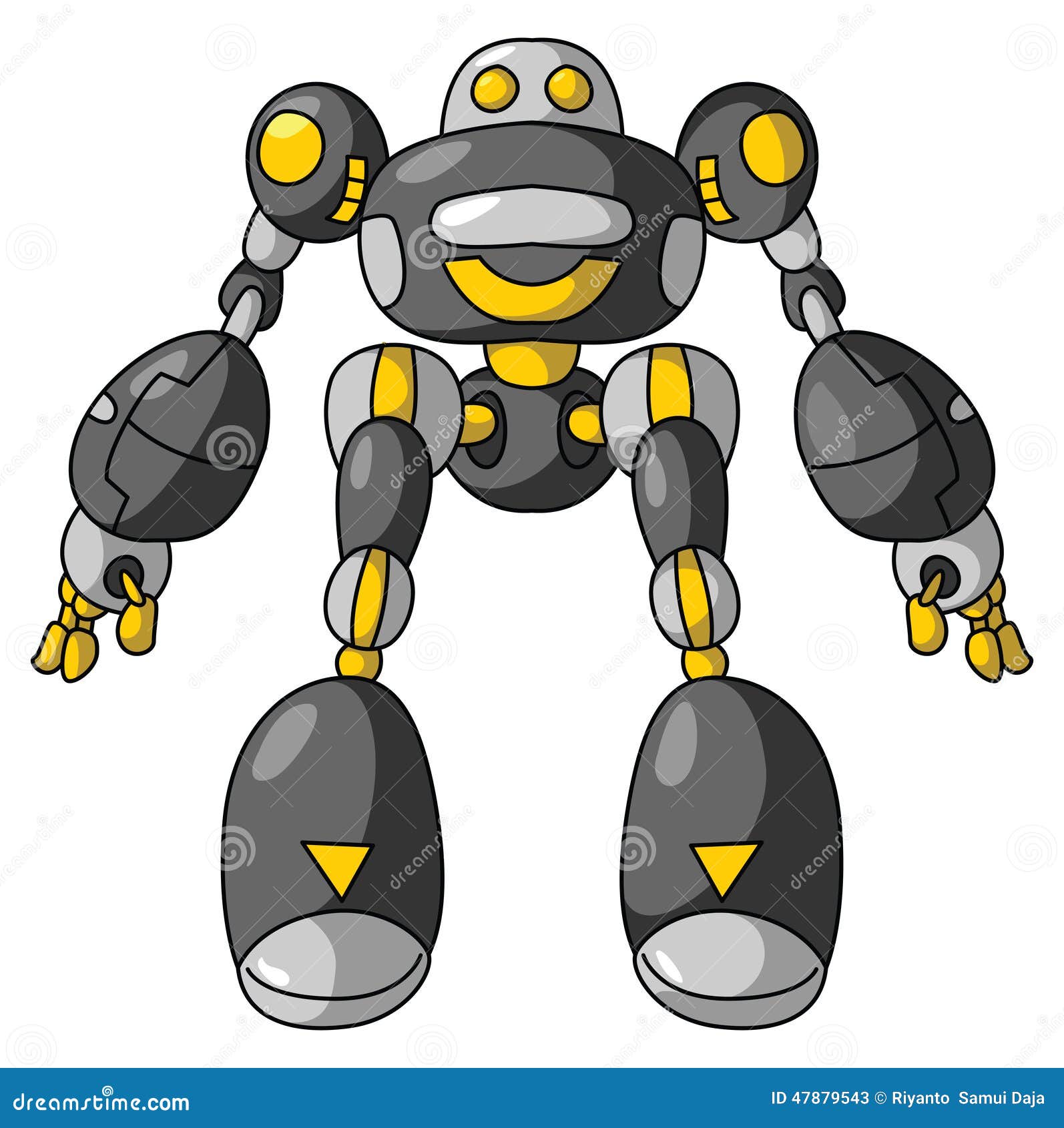 Black Robot stock vector. Illustration of technology - 47879543