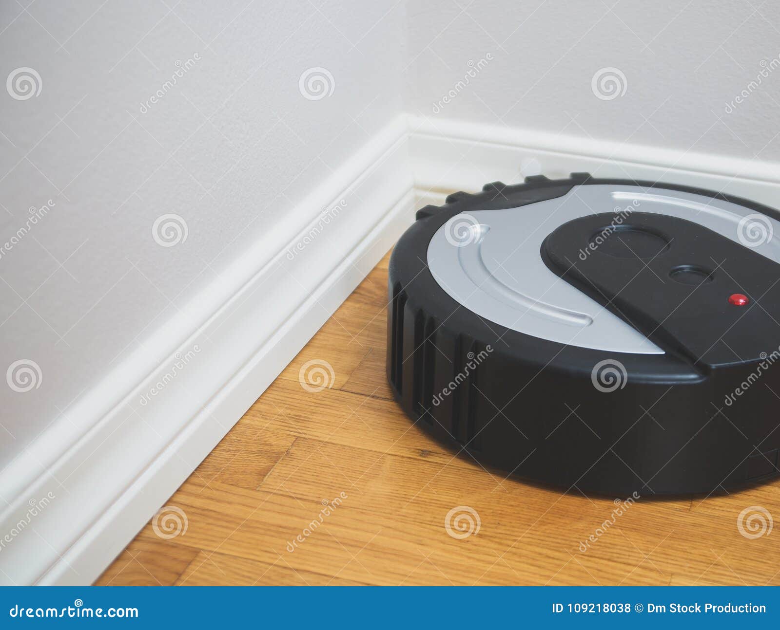 Black Robotic Vacuum Cleaner. Stock Photo Image of autonomous, house