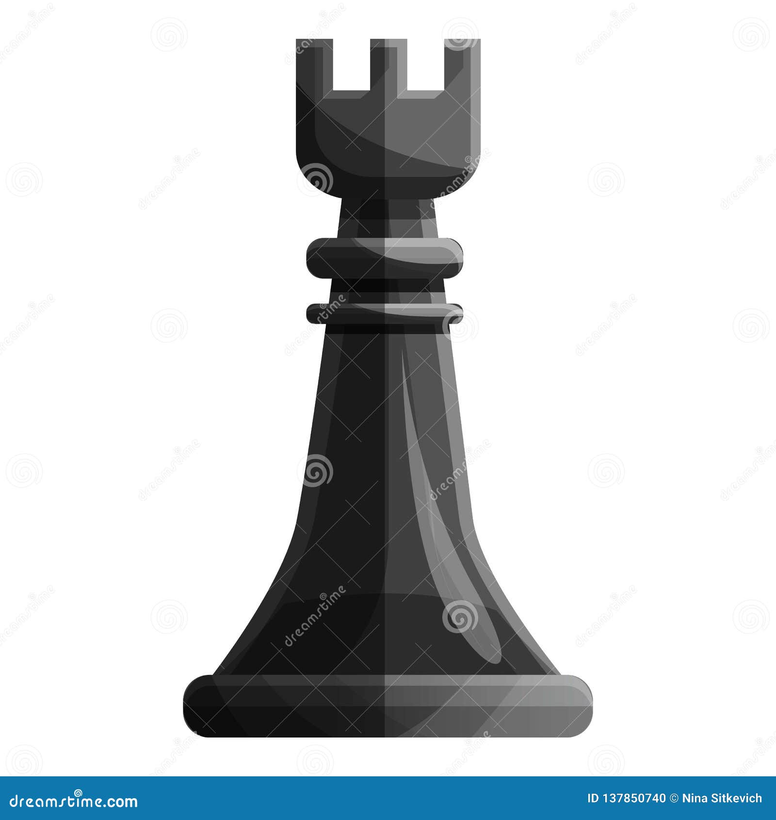 Silhouette of a rook chess piece Royalty Free Vector Image