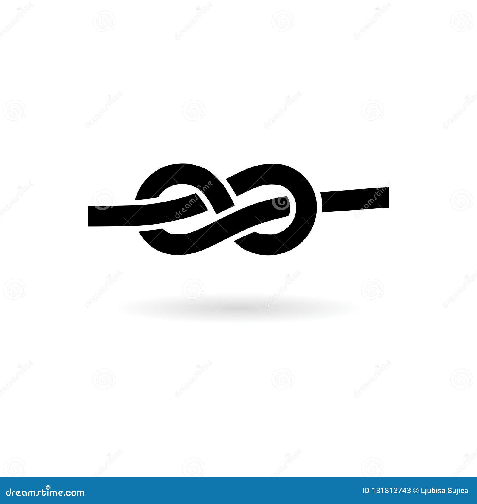 Black Rope Knot Icon or Logo Stock Vector Illustration of border, node 131813743