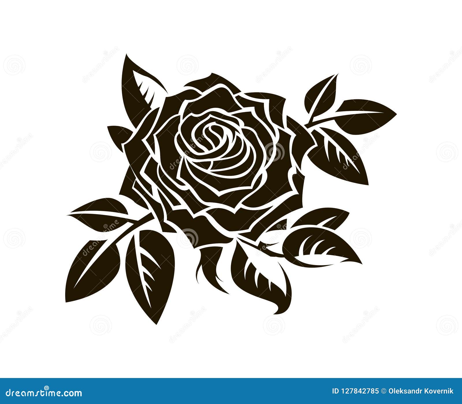 Black rose image stock vector. Illustration of black - 127842785