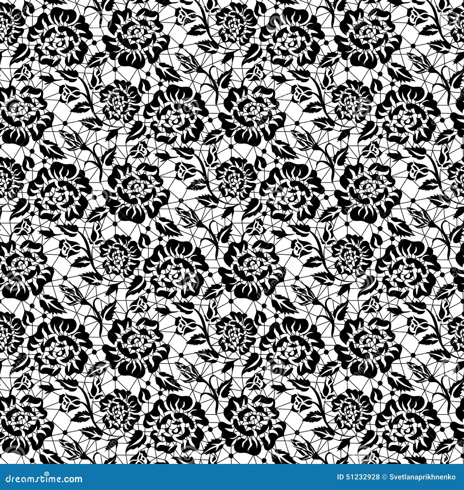 Black rose lace stock vector. Illustration of texture - 51232928