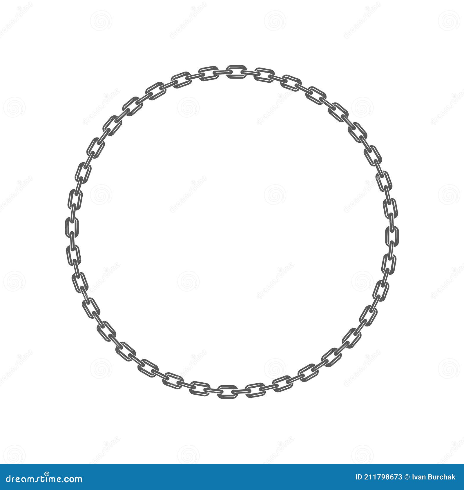Black Round Chain Circle Frame. Flat Vector Illustration Stock Vector ...