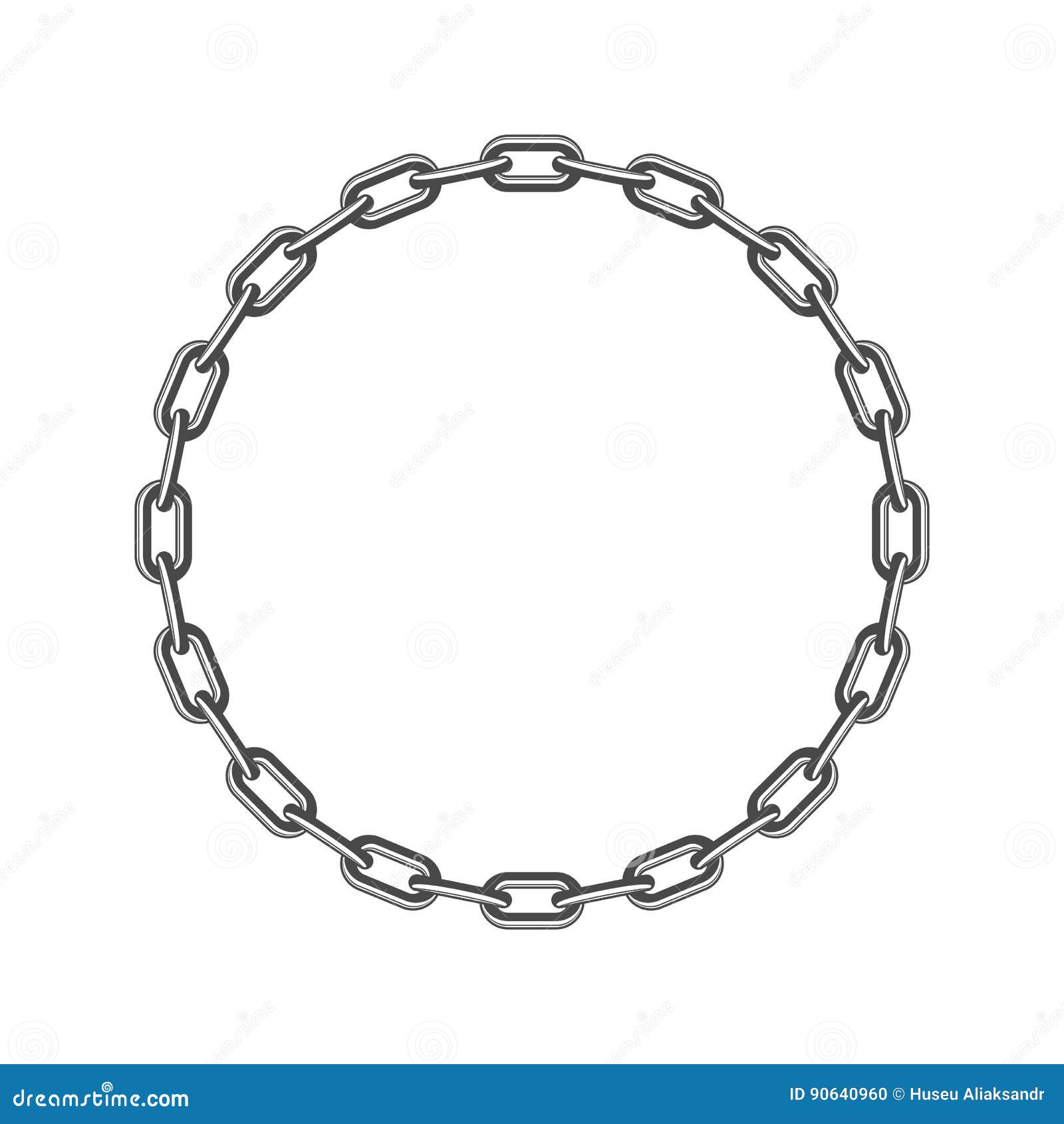 Black round chain. stock vector. Illustration of circle - 90640960