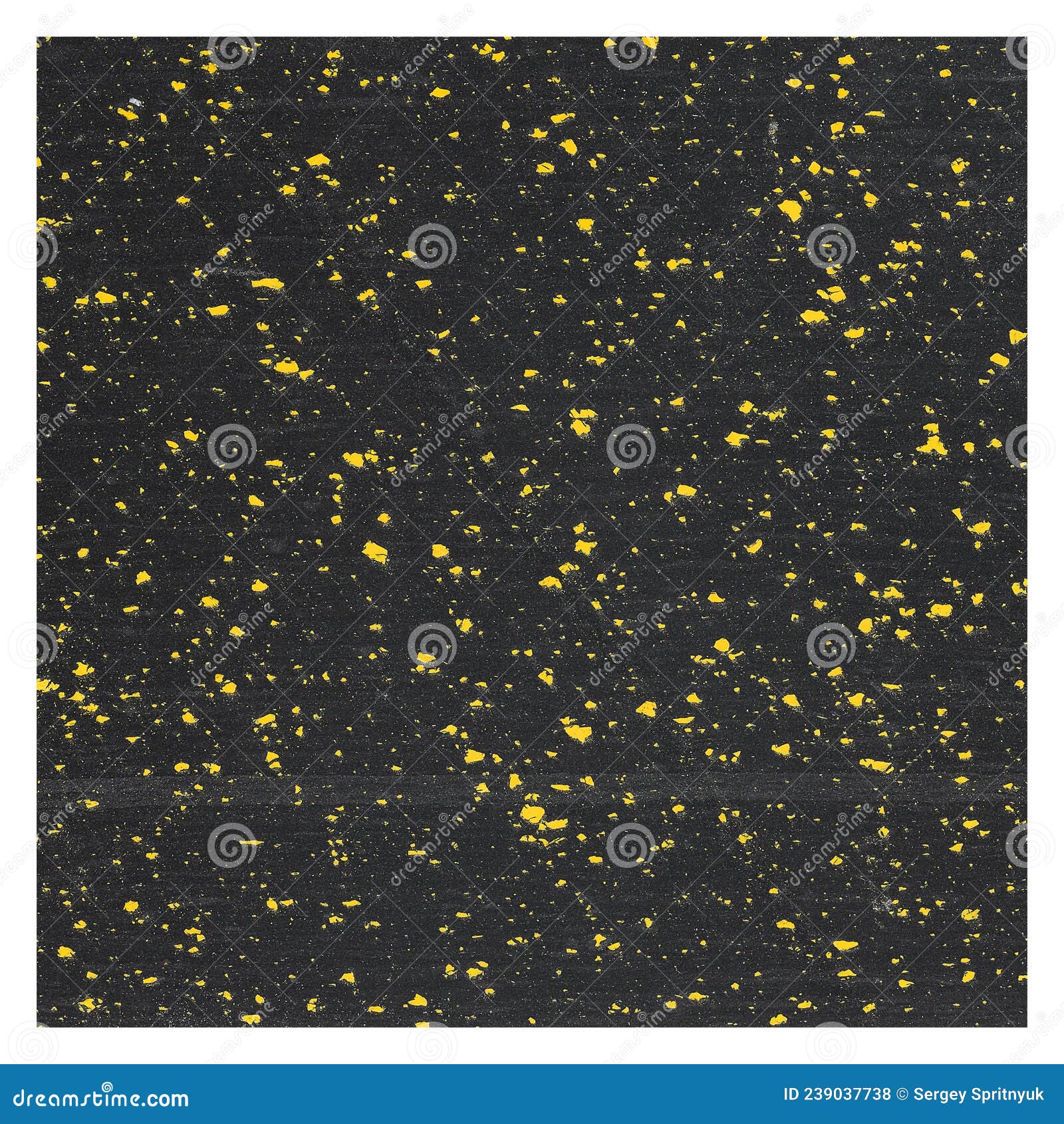 Black Rubber Coating with Yellow Inclusions. Antislip Material Stock