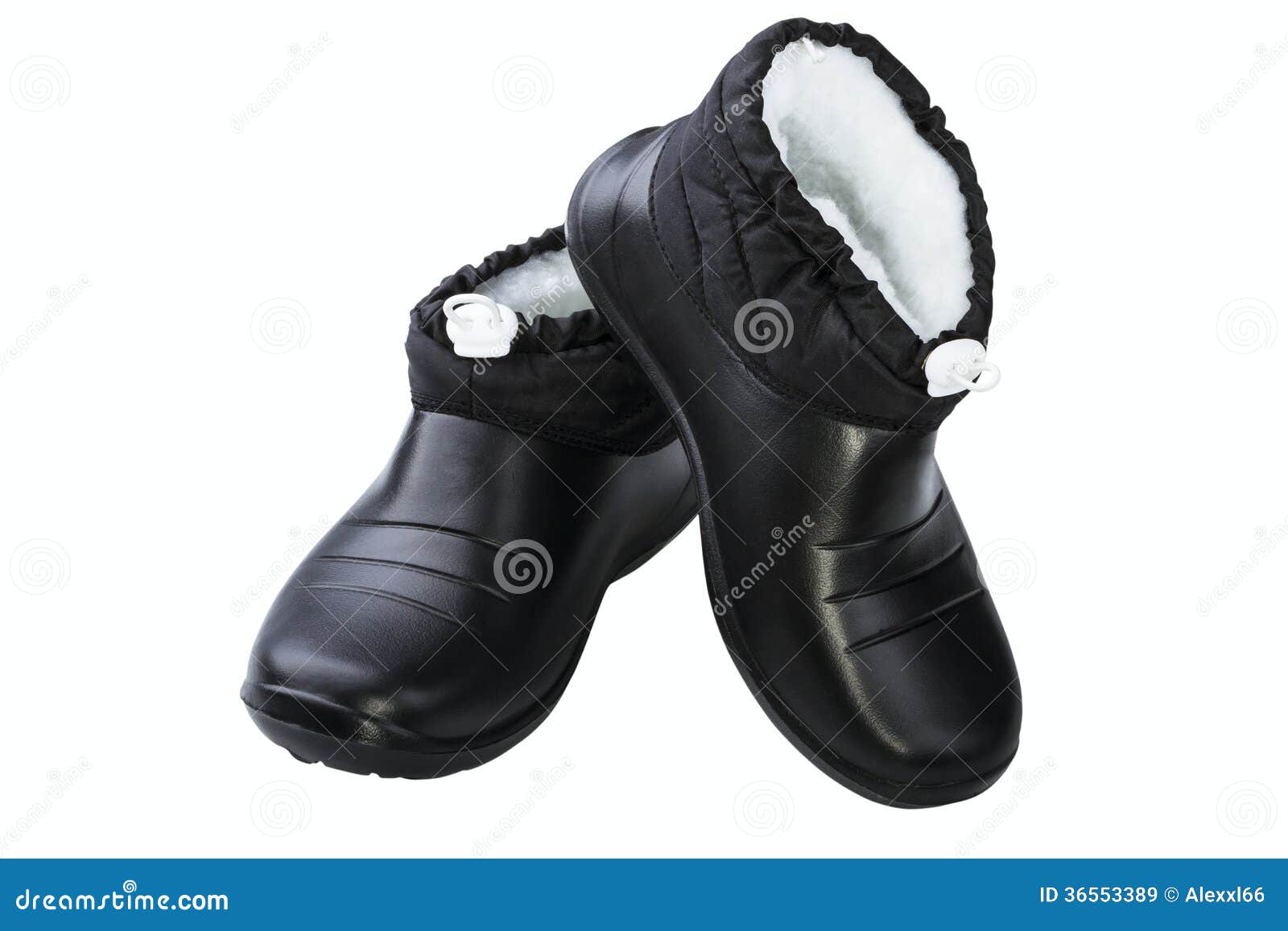 Black rubber female shoes stock image. Image of shoelace 36553389