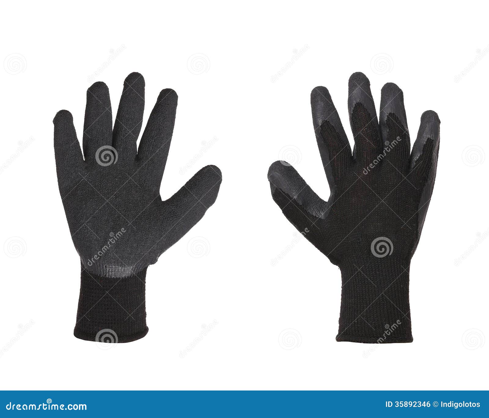 Black Rubber Protective Glove. Stock Photo Image of gray, closeup