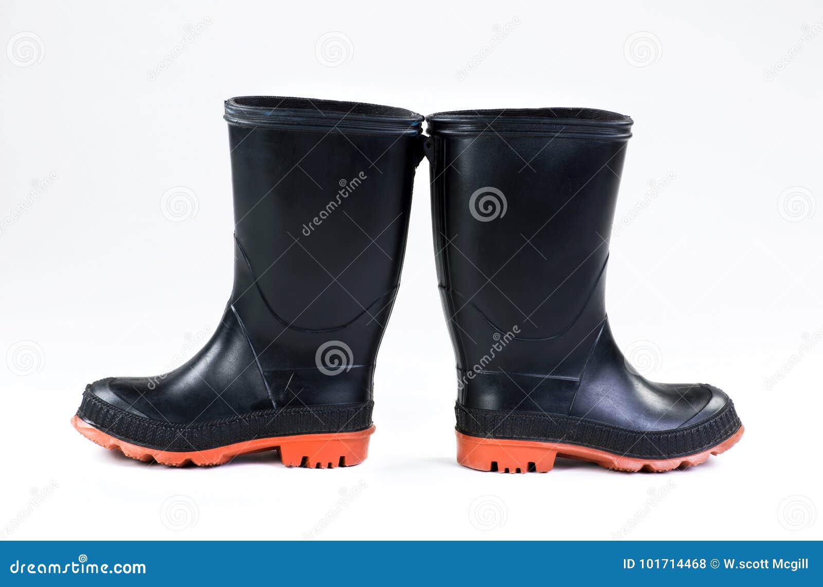 Black Rubber Rain Boots. stock photo. Image of clean 101714468