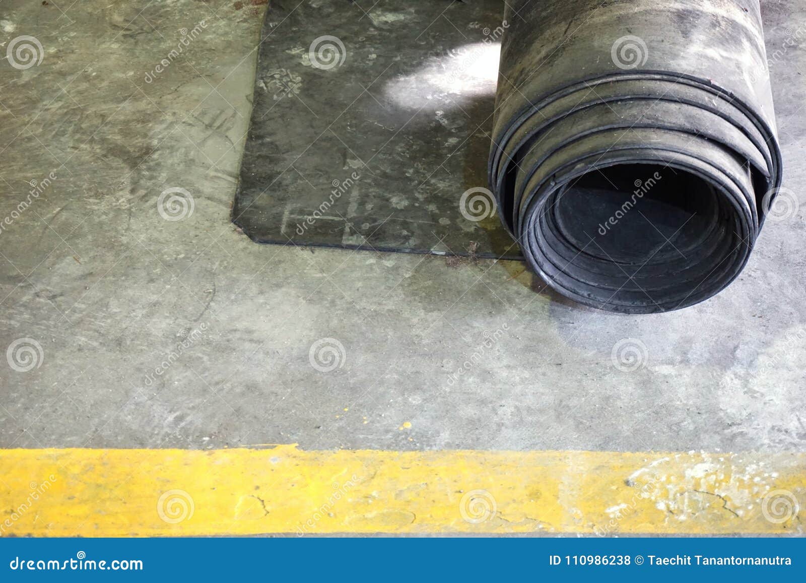 Black rubber roll stock photo. Image of sticky, industry 110986238