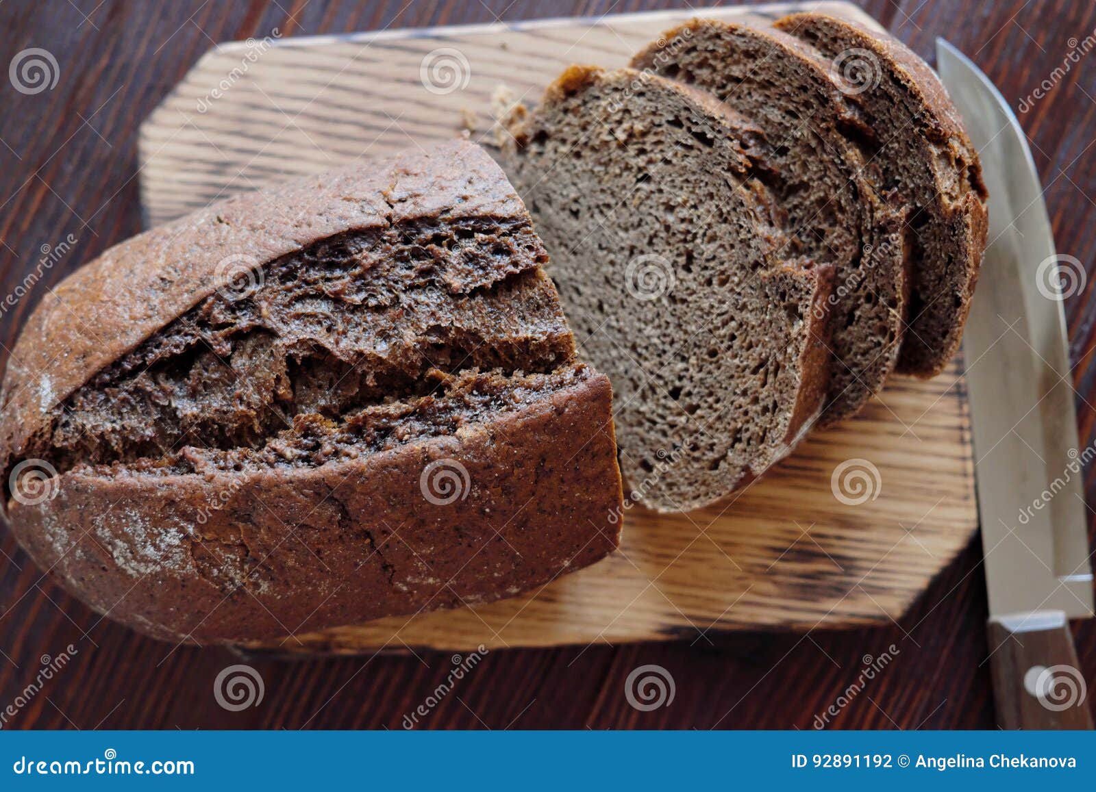 Black Rye Bread Homemade Fresh Baking Tasty Stock Photo Image of