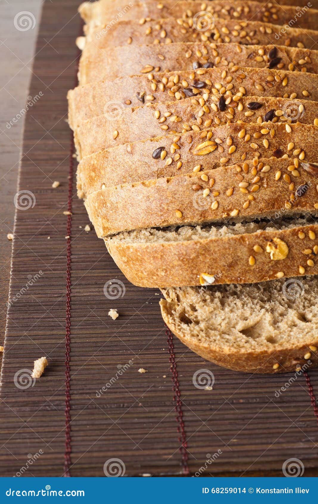 Black rye bread stock photo. Image of cutting, dark, corn 68259014