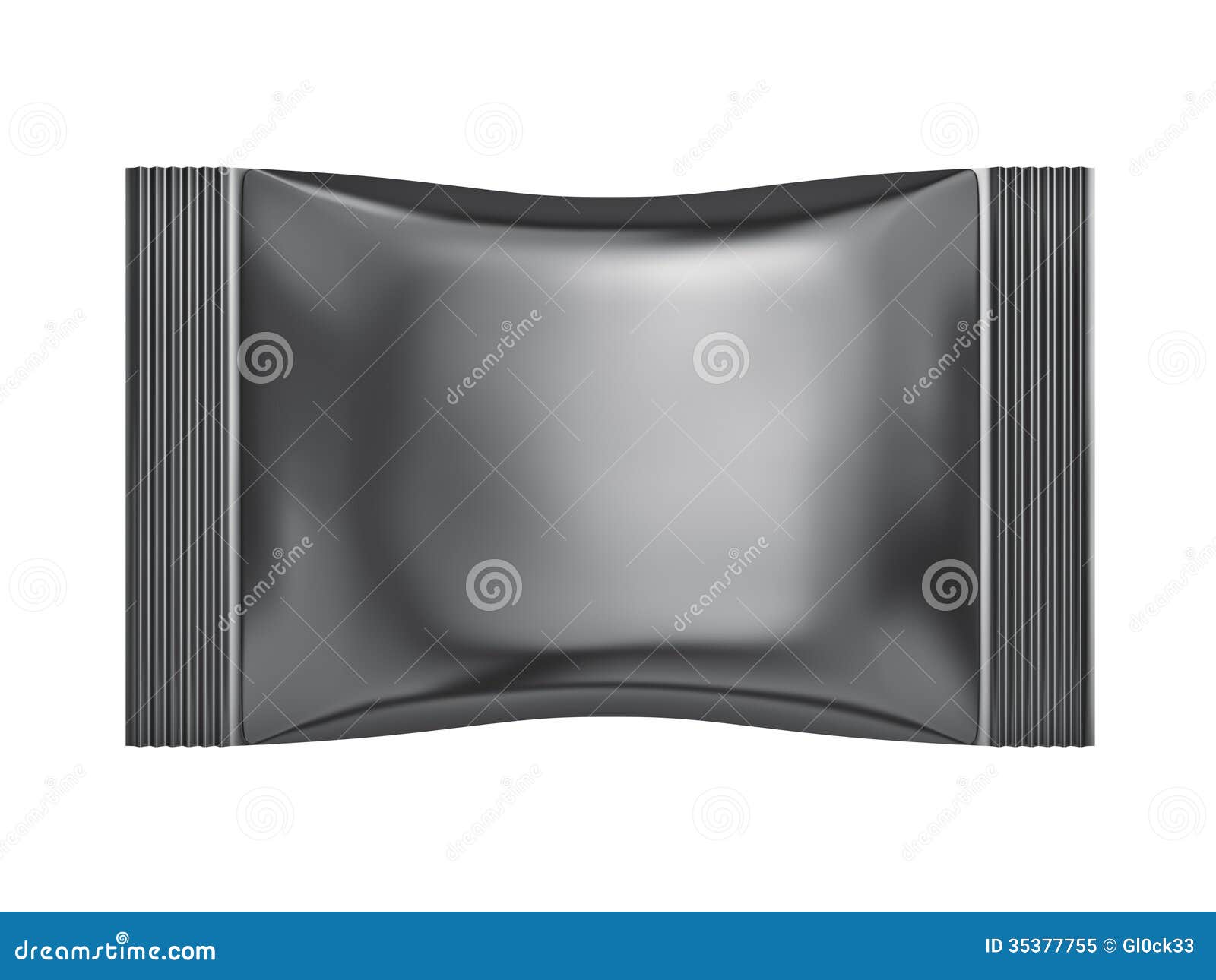 Black sachet bag package stock illustration. Illustration of full