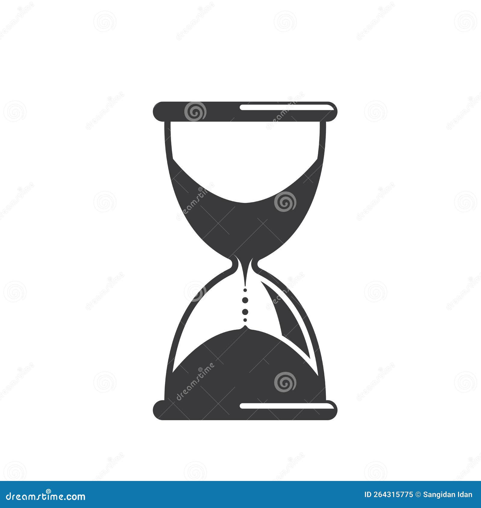 Black Sand Clock Vector Icon Element Concept Design Template Stock