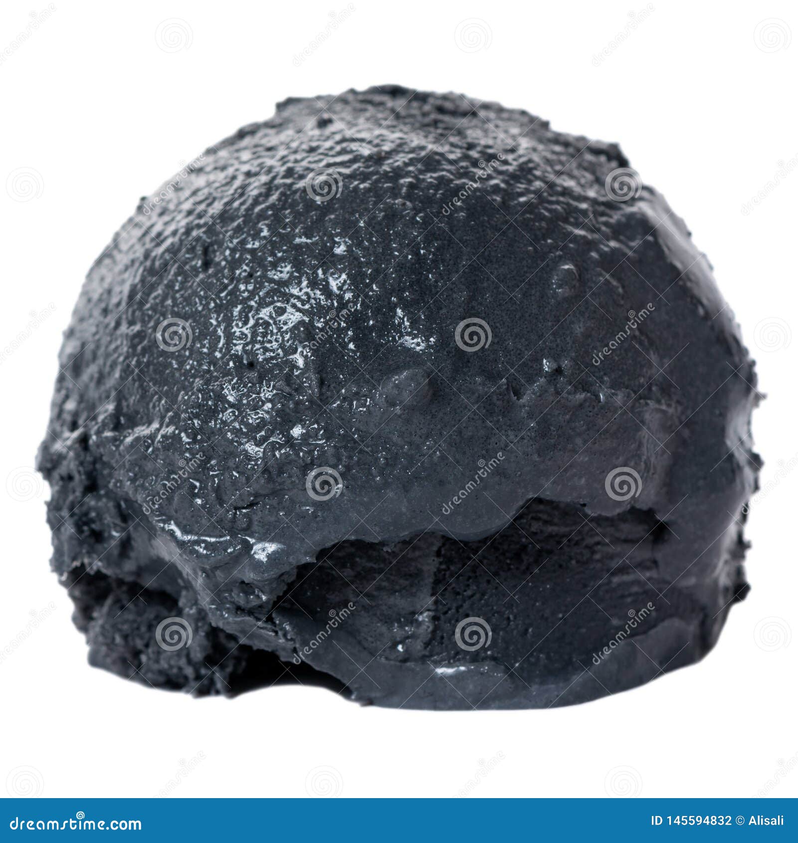 Black Scoop of Ice Cream Isolated on White Stock Photo Image of