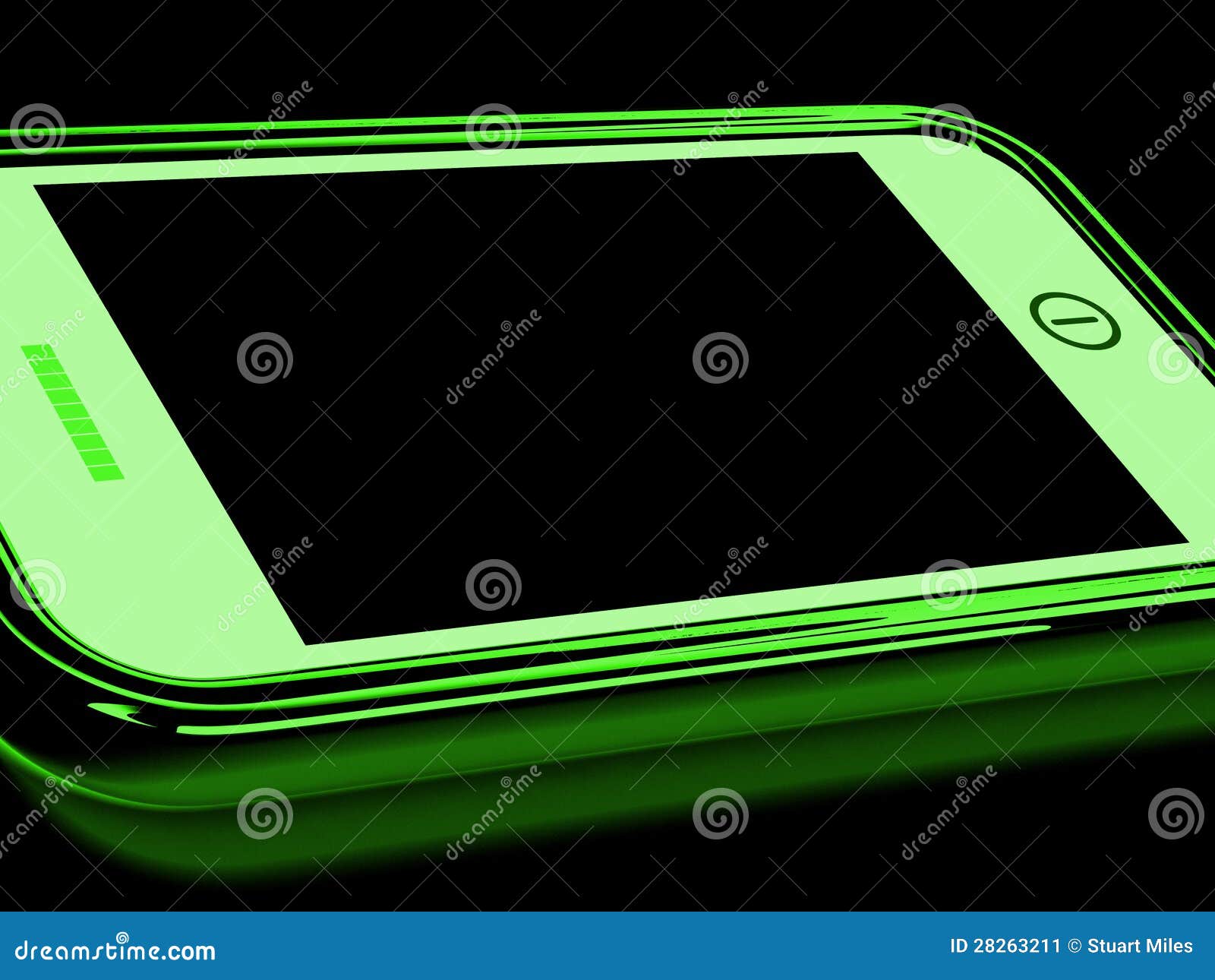 Black Screen on Smartphone Shows Broken Display Stock Illustration