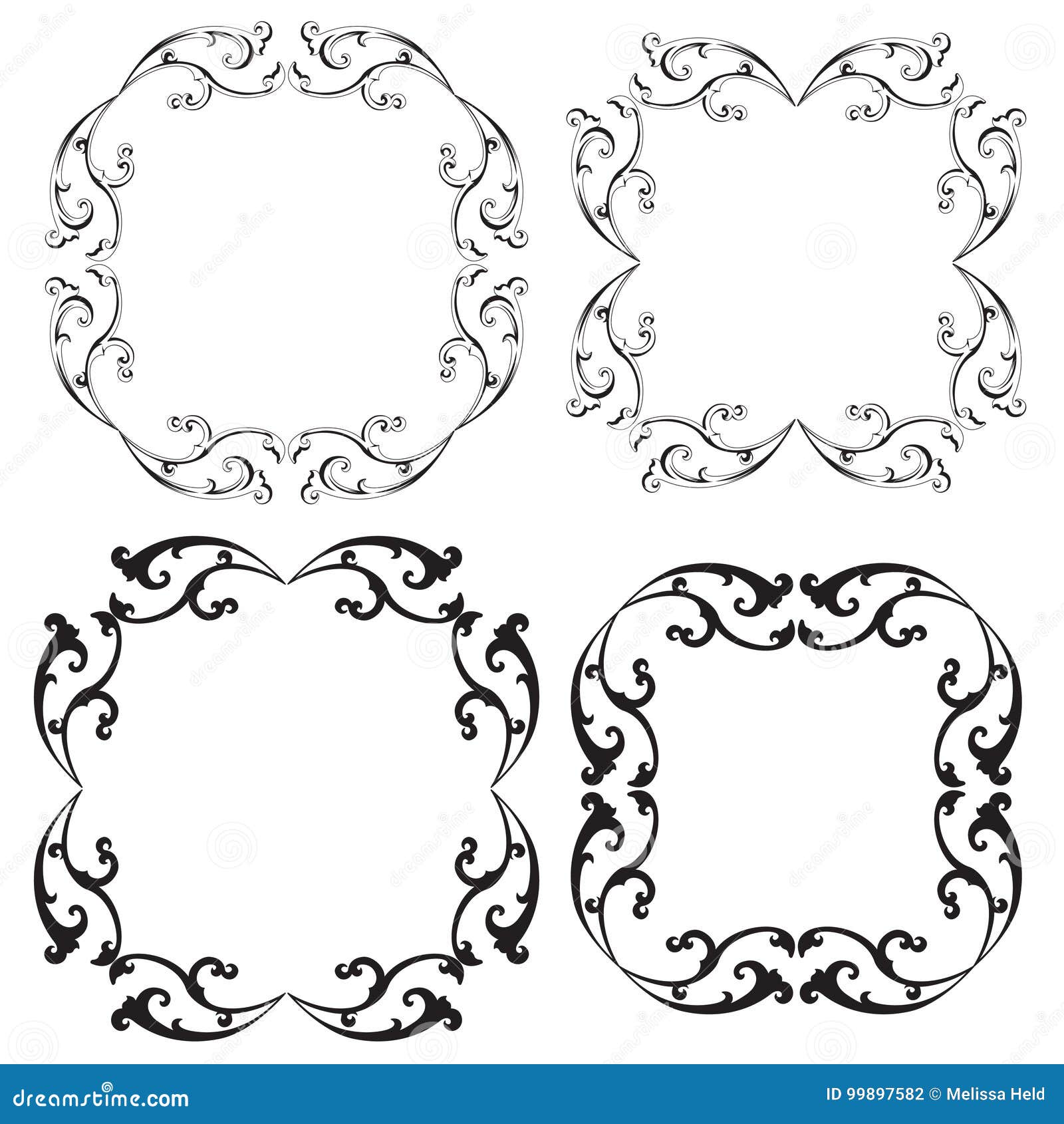 Black Scroll Border Vector Illustration | CartoonDealer.com #2070480