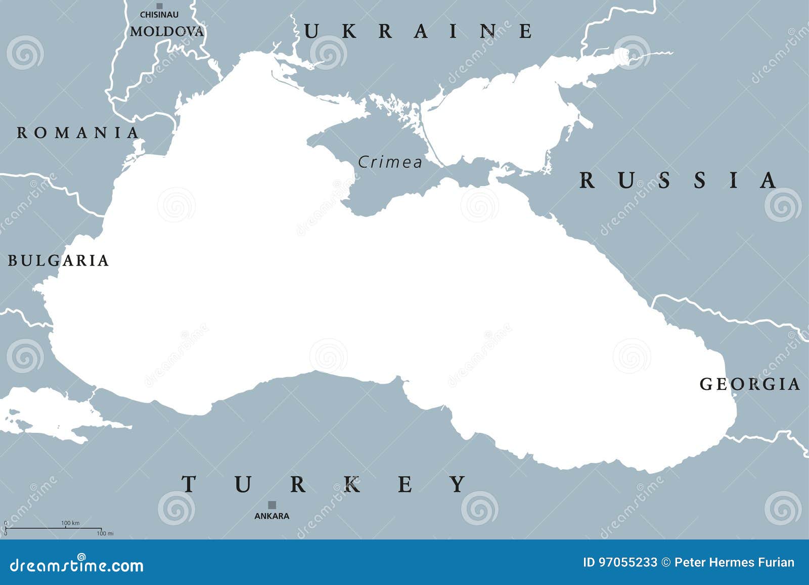 black sea and sea of azov region political map