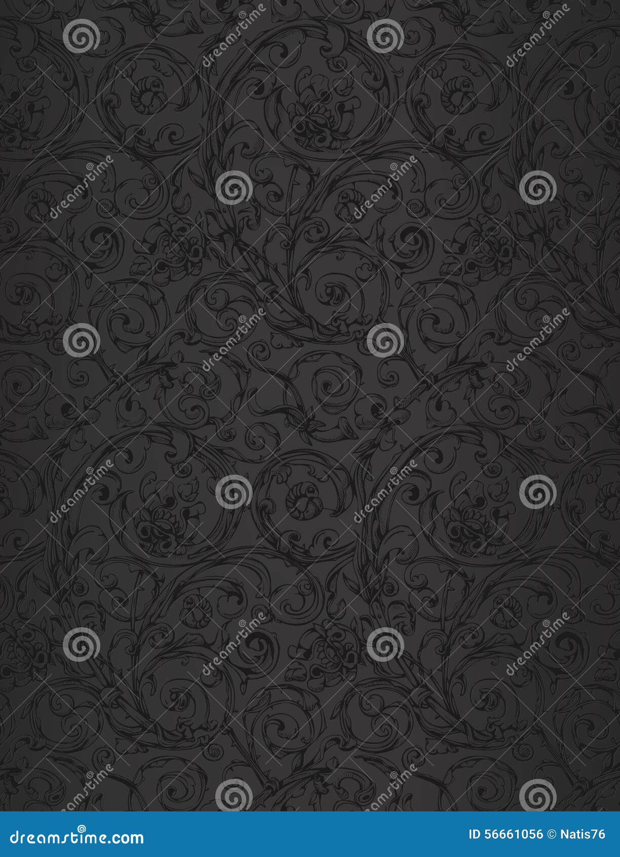 Black seamless wallpaper stock vector. Illustration of classic 56661056