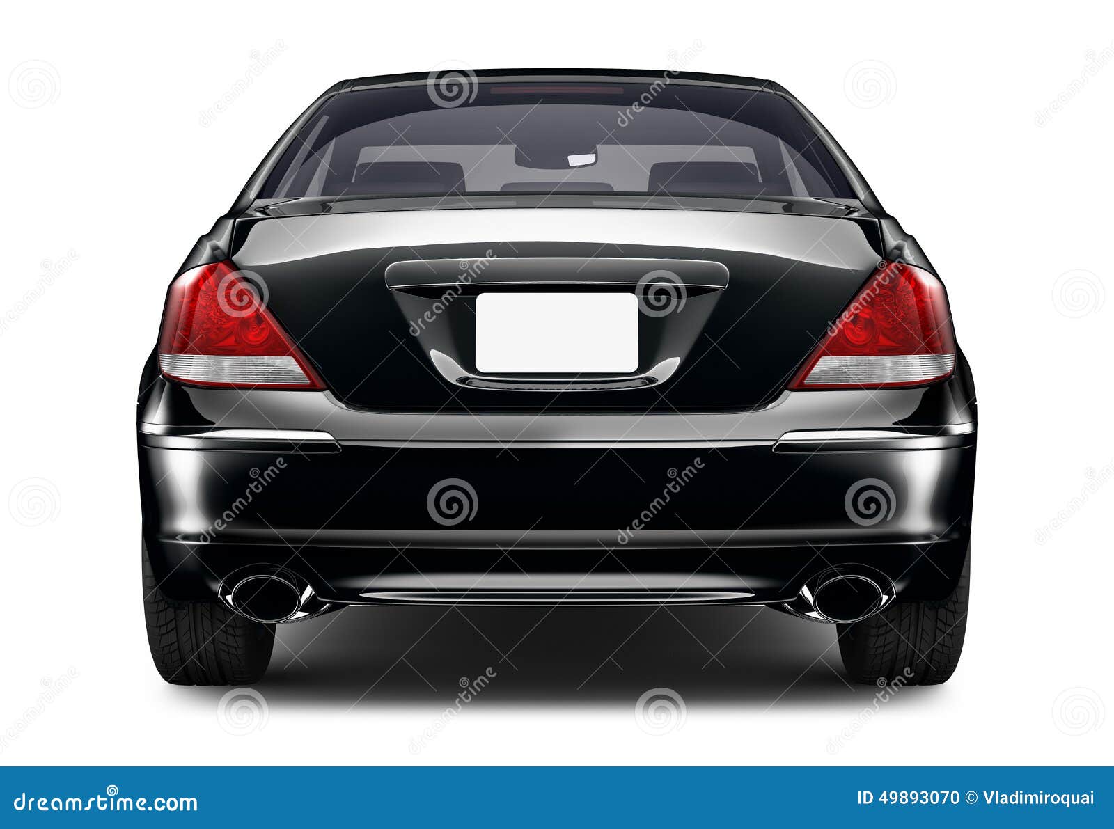 Black Sedan Car - Rear View Stock Illustration - Image: 49893070