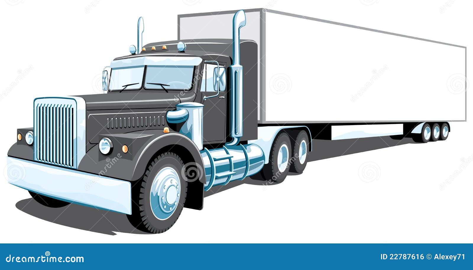 Black semi truck stock vector. Illustration of business  22787616