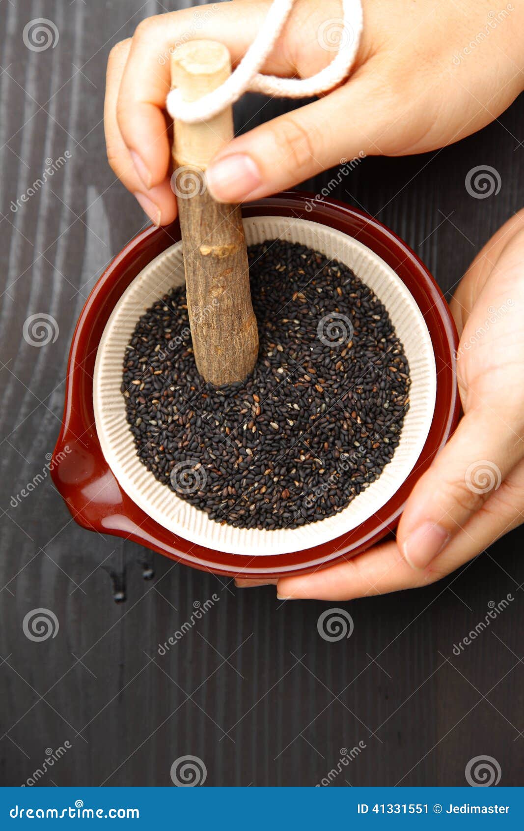 Black sesame seed stock image. Image of japan, mortar 41331551