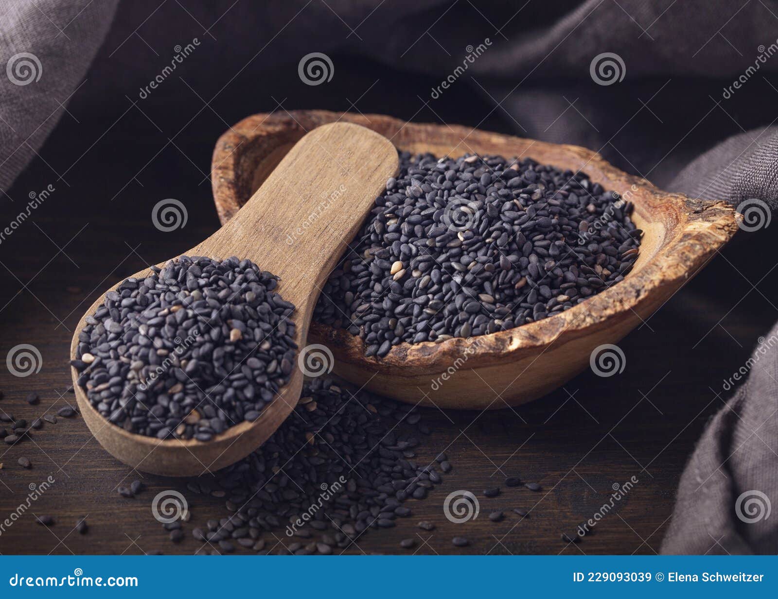 Black sesame seed stock image. Image of bowl, ingredient 229093039