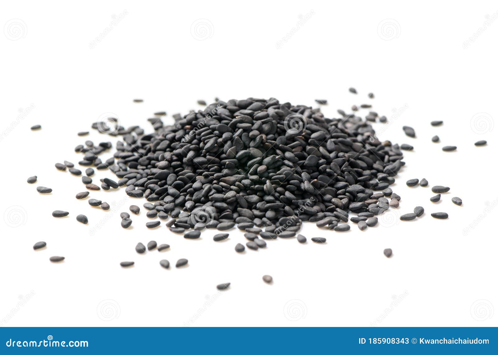 Black Sesame Seeds Isolated on White Background Stock Image - Image of  detail, nutrition: 185908343