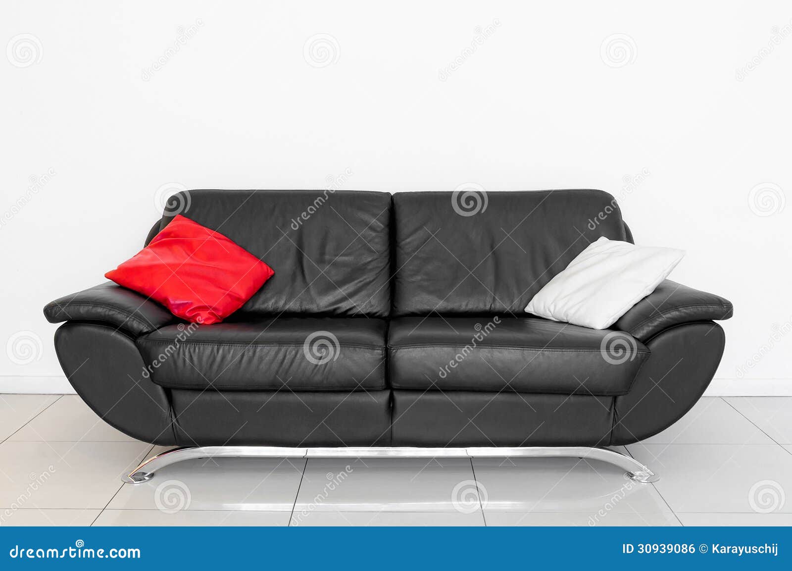 Black Settee stock photo. Image of furniture, black, white 30939086