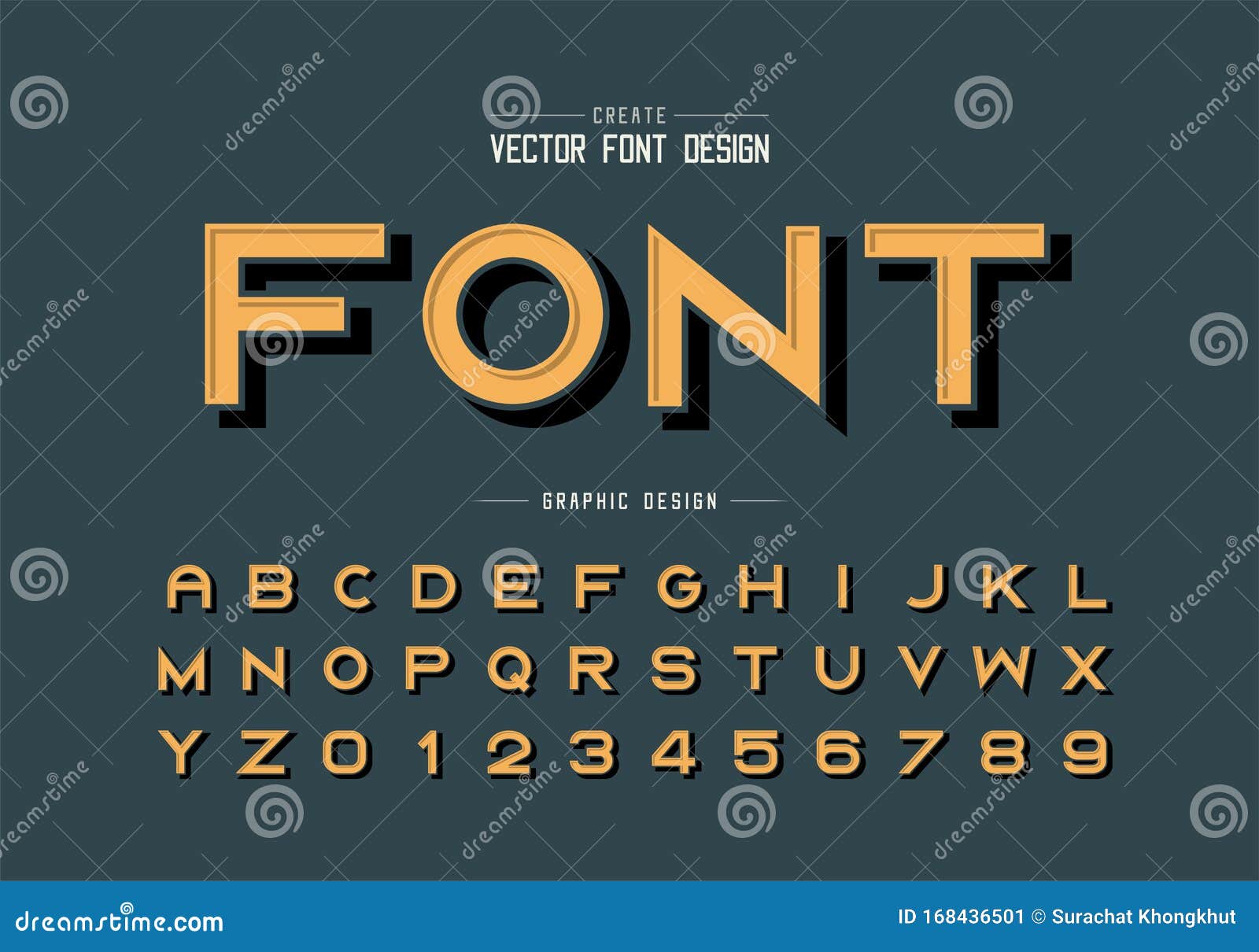 black shadow font and alphabet , bold typeface letter and number 