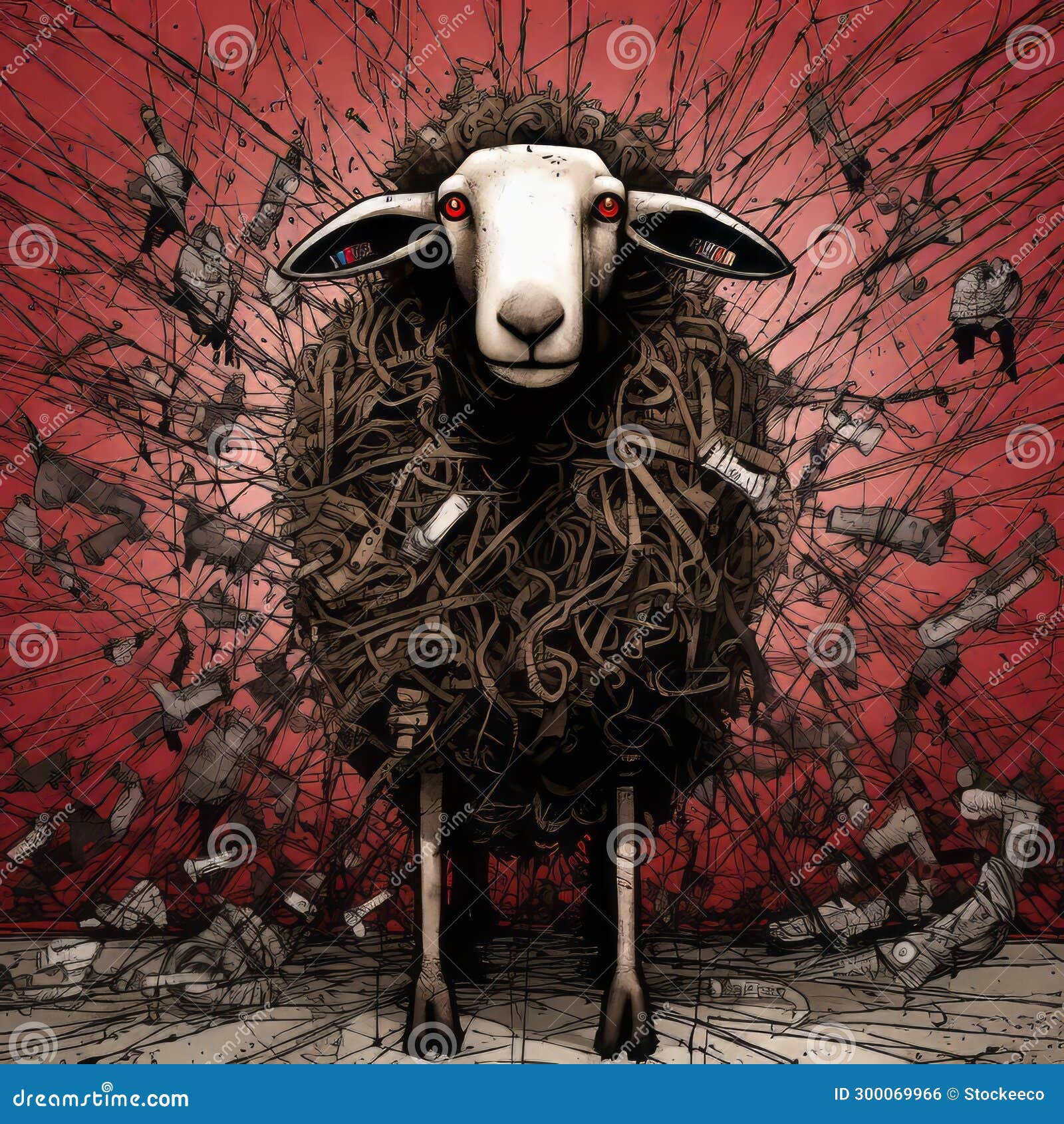 black sheep: a metalcore-inspired artwork with tenebrism effects