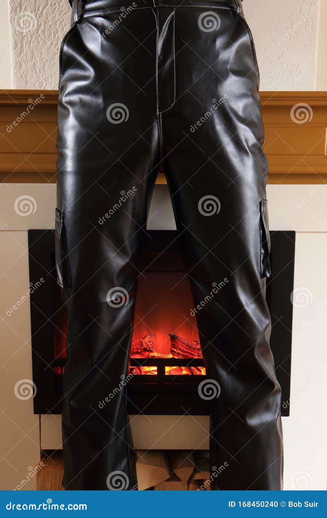 black shiny cargo pants