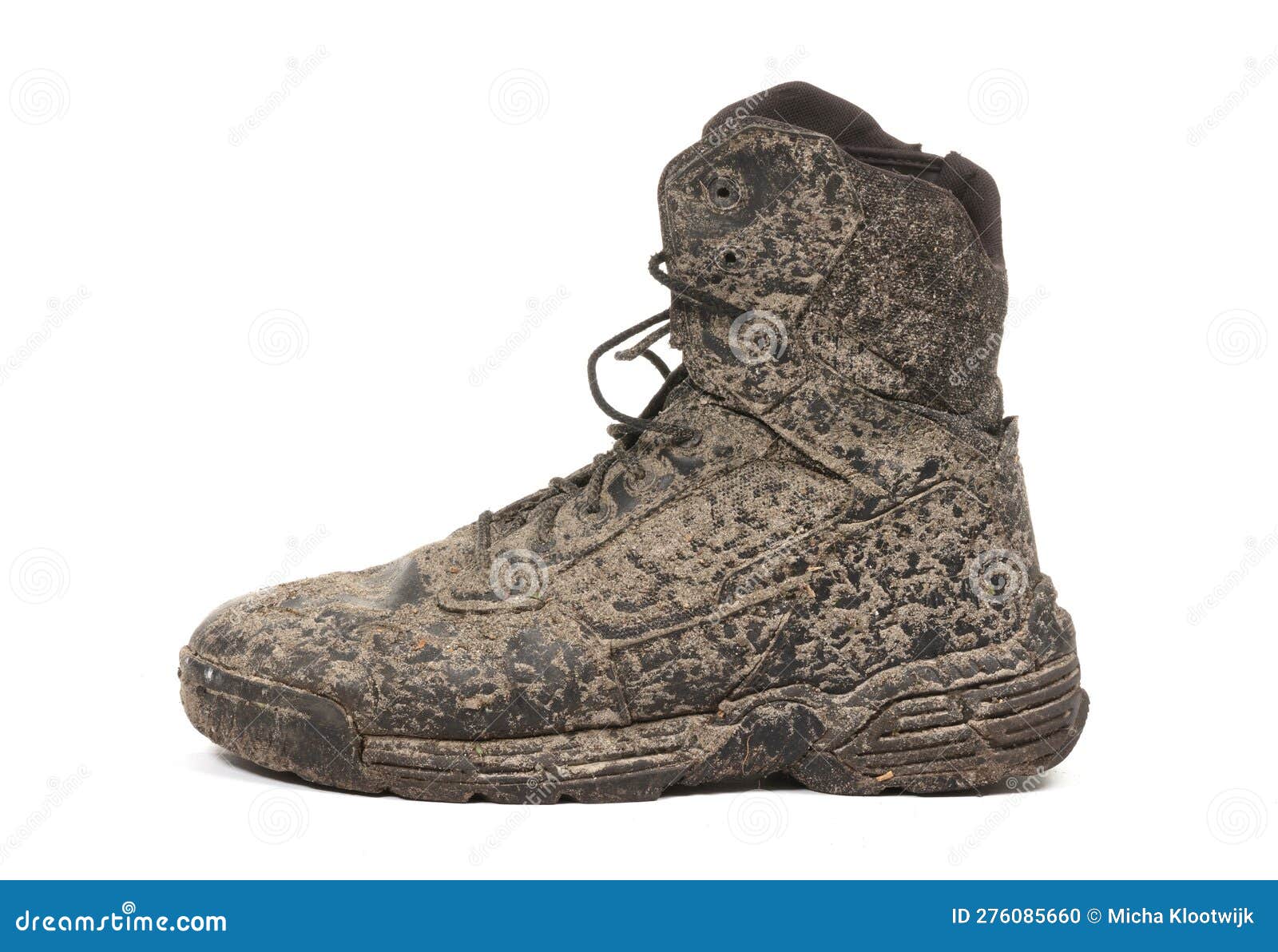 Black shoe, covered in mud stock photo. Image of isolated - 276085660