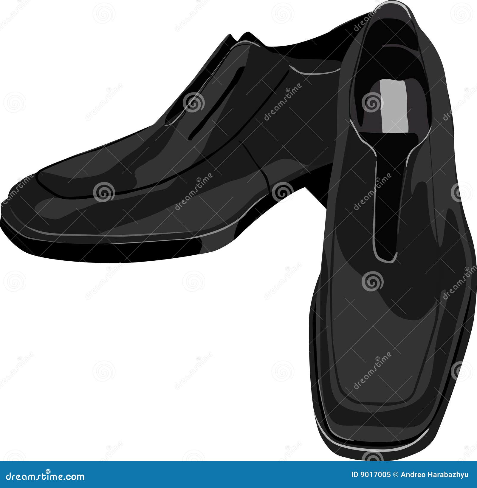 Black shoes stock vector. Illustration of individual, merchandise - 9017005