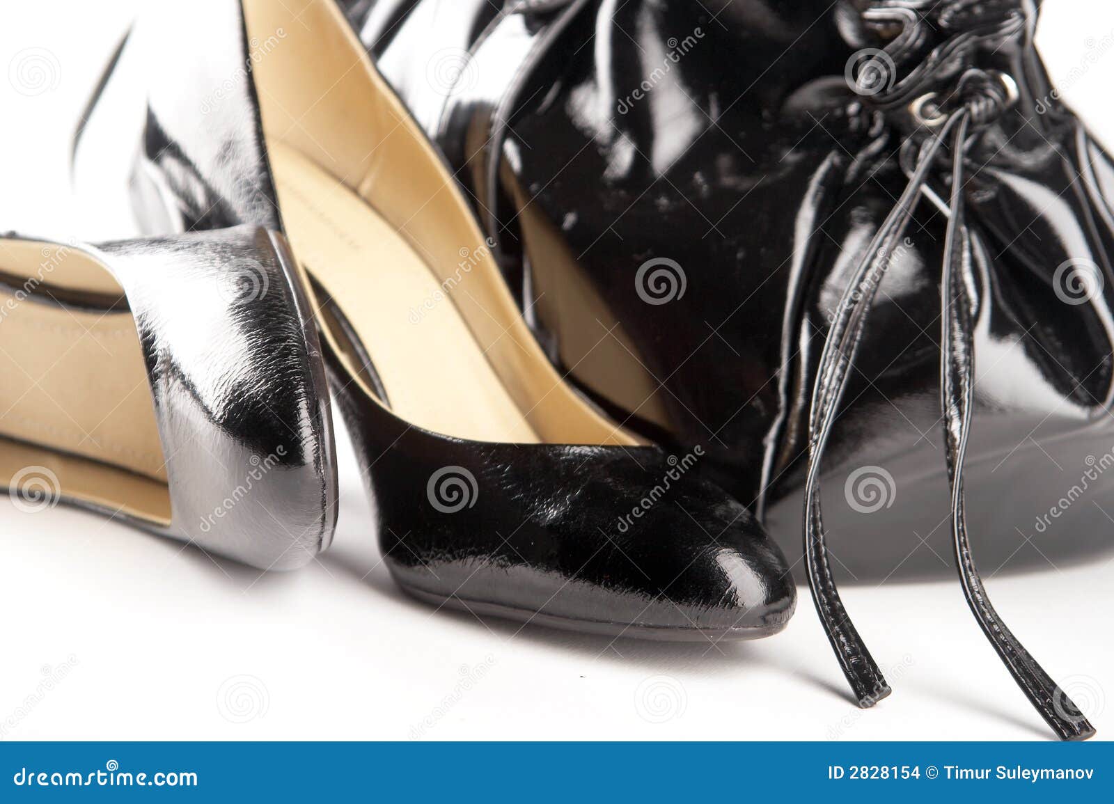 Black shoes and bag stock photo. Image of background, bright 2828154