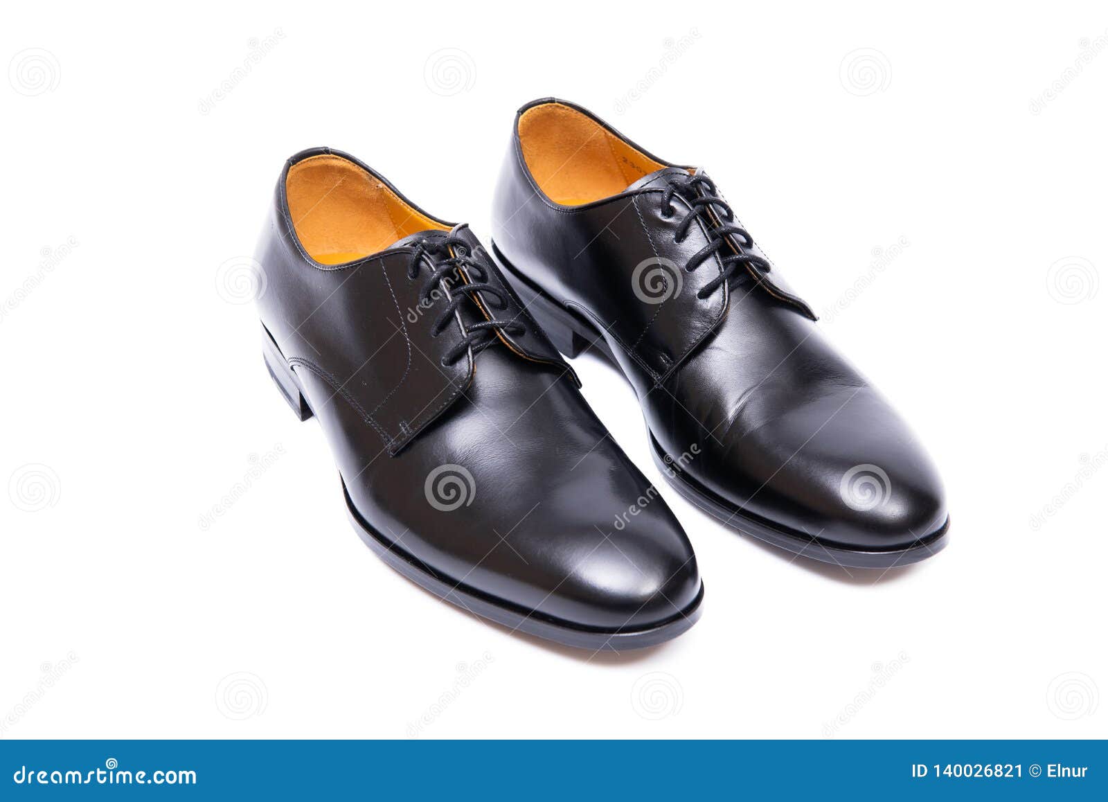 The Black Shoes Isolated on White Background Stock Image - Image of ...