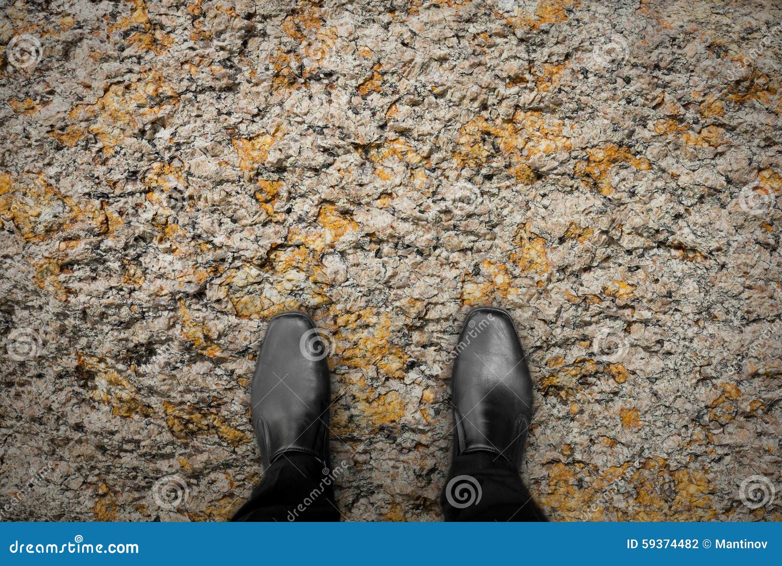 Black Shoes Standing on the Rock Stock Photo - Image of standing, start ...