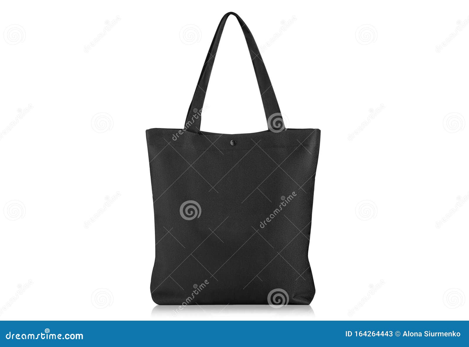 Black Shopper Bag Isolated on White Background. Stock Image - Image of ...