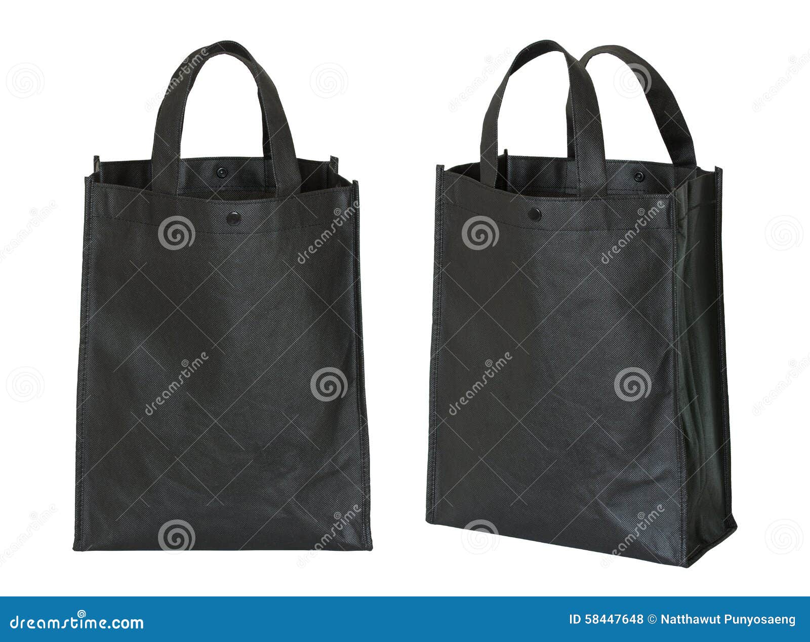 Black Shopping Bag Isolated on White Stock Photo - Image of black ...