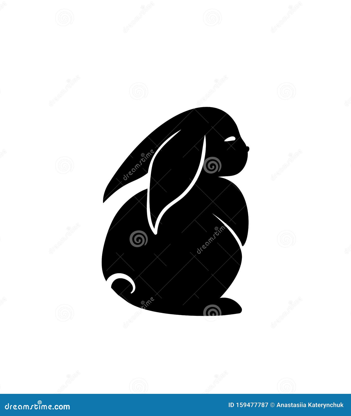 Download Black Side Silhouette Of A Rabbit Isolated On White ...
